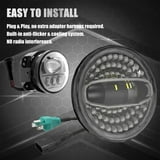 Sunpie 7" LED Headlights Halo White DRL & Amber Turn Signal + 4" Fog