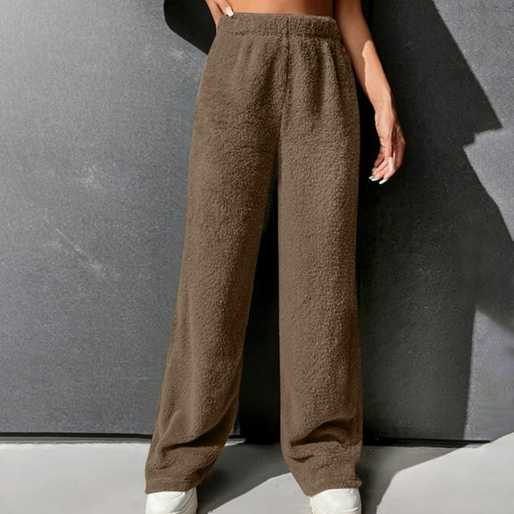 Babysbule Womens Loose Long Pants Fashion Women's Casual Waist Pants Keep Warm Solid Length Pants