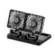 thumbnail image 2 of Ventilador de coche, ventilador portátil para vehículo automóvil, giratorio 360°, eléctrico y con energía solar, circulador de aire para autocaravana, cabezas dobles negras, 2 of 8