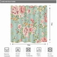 thumbnail image 4 of Pink Floral Fabric Shower Curtain for Bathroom 72Wx72H Inch Rose Floral Blooming Green Leaves for Girl Women Bathtub Accessories Decor Rustic Waterproof Fabric Bathroom 12 Pack Hooks WW-NDHC, 4 of 4