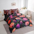 thumbnail image 3 of Manfei Vintage Rustic Flower Bedding Comforter Set 7-Piece, Plant Botanical King Bedding Sets, Western Countryside Reversible Bed Sheets, Super Cozy Room Decor, 3 of 7