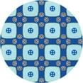 thumbnail image 1 of Ahgly Company Indoor Round Patterned Blue Lagoon Blue Area Rugs, 5' Round, 1 of 6