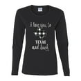 thumbnail image 2 of I Love You To Texas And Back Plaid Pop Culture Womens Graphic Long Sleeve T-Shirt, Black, Small, 2 of 3