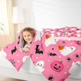 thumbnail image 3 of Manfei Halloween Cute Witch Hat Ghost Queen Comforter Set 3 Pieces, Kawaii Pumpkin Festival Comforter Sets Queen, Pink Orange Black,Pink Reversible,1 Comforter and 2 Pillowcases, 3 of 6
