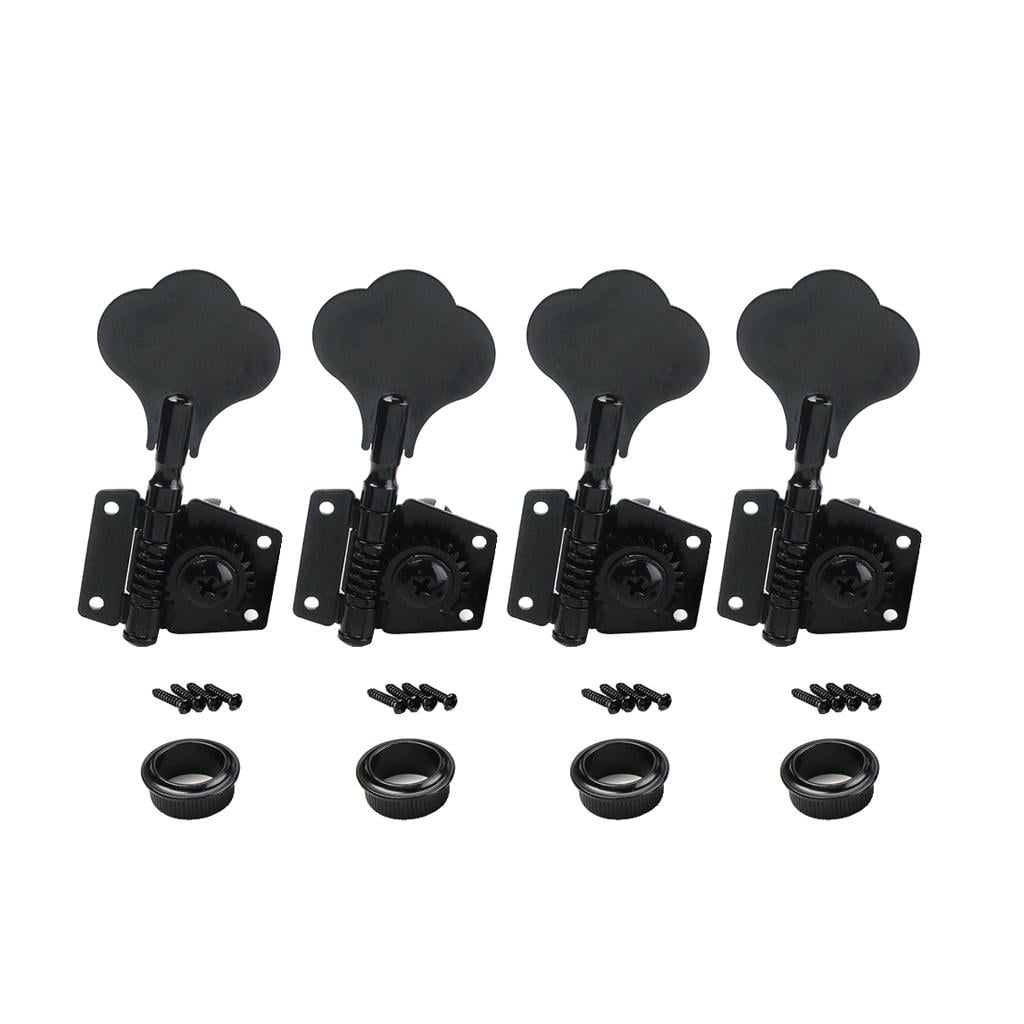 LeeQinersw Metal 4R Machine Head Tuner Tuning Pegs + Guitar Bridge Set for Bass Guitar