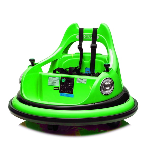 Xuanlur 12V Ride on Bumper Car for Toddlers, Electric Cars for Kids w/Parent Remote, Ride on Toys w/2-Speed, 2 Driving Mode, 360°Spin, Music, Lights, 5-Point Safety Belt, Green
