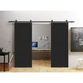 thumbnail image 3 of Modern Double Barn Door 48" x 96" inches / Mela 7001 Painted Black / 13FT Rail Track Set / Solid Panel Interior Doors, 3 of 5