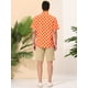 thumbnail image 5 of INSPIRE CHIC Camisa de lunares de verano para hombre, camisas hawaianas con patrón de manga corta y botones naranja S, 5 of 6