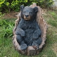 thumbnail image 6 of Hi-Line Gift Ltd. Lone Cub Haven: Intriguing Black Polyresin Bear in Stump Figurine, 6 of 6