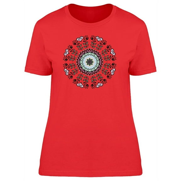 Floral Mandala With Hearts T-Shirt Women -Image by Shutterstock, Female x-Large