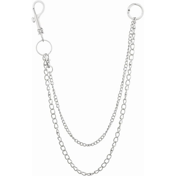 PIKADINGNIS Gothic Layered Silver-tone Chunky Pants Chain, Wallet Chain, Belt Chain, Goth Accessories, Grunge Accessories, Punk accessories, Y2k Accessories