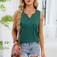 thumbnail image 6 of Women's Casual Sleeveless Solid Color Camisole Blouse Tank Top Summer Fashion Lightweight Breathable Beach Vacation Top | CSEONE,Green L, 6 of 9