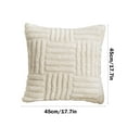 thumbnail image 3 of Fnyoxu Striped Pillow Cover 17x17 Inch - Breathable Solid Color Cushion Case with Concealed Zipper, Anti-Shrinkage Polyester (Pillow Core Not Included), 3 of 6