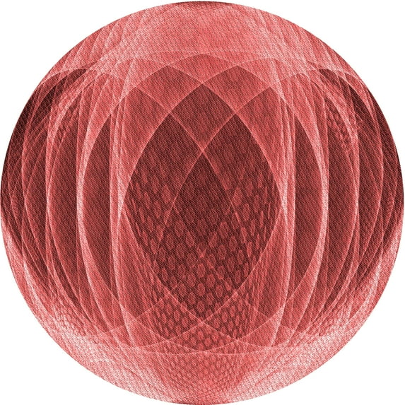 Ahgly Company Indoor Round Patterned Love Red Area Rugs, 3' Round