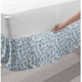 thumbnail image 2 of Gingko Bed Skirt, Flower Bouquet Leaves Vintage Style Feminine Flourish Bohemian Design, Elastic Bedskirt Dust Ruffle Wrap Around for Bedding Decor, 4 Sizes, Slate Blue Coconut, by Ambesonne, 2 of 2