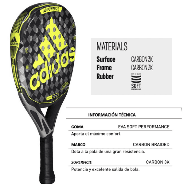 Adidas ESSNOVA CARBON Padel paddle racket tennis Spin Blade Carbon 3K Spot racquet WPT Advance 360 - 375 gr Diamond pala raqueta EVA Exoskeleton -