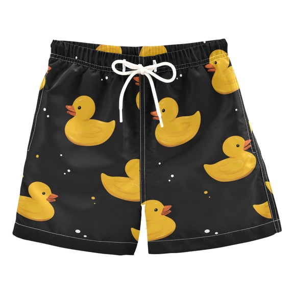Cute Rubber Ducks with Small Dots Swim Trunks Board Shorts Beach Pants Bathing Bottoms 2T