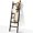 Rustic Brown, variant on 6-Tier Blanket Ladder for Living Room and Bedroom,5.4 Ft Wall Leaning Quilt Rack with Hooks,Rustic Decorative Farmhouse Blanket Storage,Stylish Ladder Holder,Easy to Assemble,Black