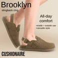 thumbnail image 4 of Cushionaire Women's Brooklyn Genuine Suede Clogs - Adjustable Slingback Clog Sandal with Buckle, Memory Foam Cushioning, Wide Widths Available, 4 of 24