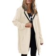 thumbnail image 2 of MPWEGNP Hoodies for Women Lady's Fall And Winter Hoodie Mid Length Hoodie Long Sleeved Top Winter Coat Hooded Cardigan for Women Beige 5XL, 2 of 4