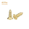 thumbnail image 3 of Uxcell 40Pack M3.5 x 10mm Brass Slotted Drive Flat Head Wood Screws Self Tapping Screw, 3 of 6