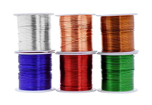 Garden Colored and Soft Mandala Crafts Anodized Aluminum Wire for Sculpting Gem Metal Wrap 14 Gauge, Combo 2 Assorted 6 Rolls Armature Jewelry Making 