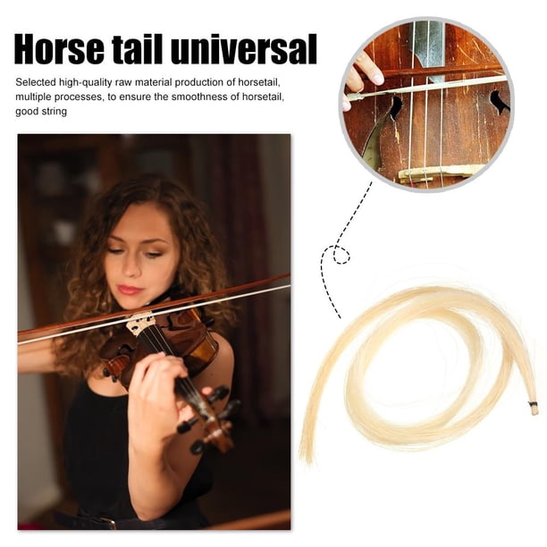 2 madejas de pelo de caballo semental universal para instrumentos de cuerda de arco de violín Tmvgtek Para Estrenar