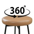 thumbnail image 4 of LuXeo Doheny 29" Wood Swivel Barstool w/ Upholstered Seat in Tan, Set of 2, 4 of 10