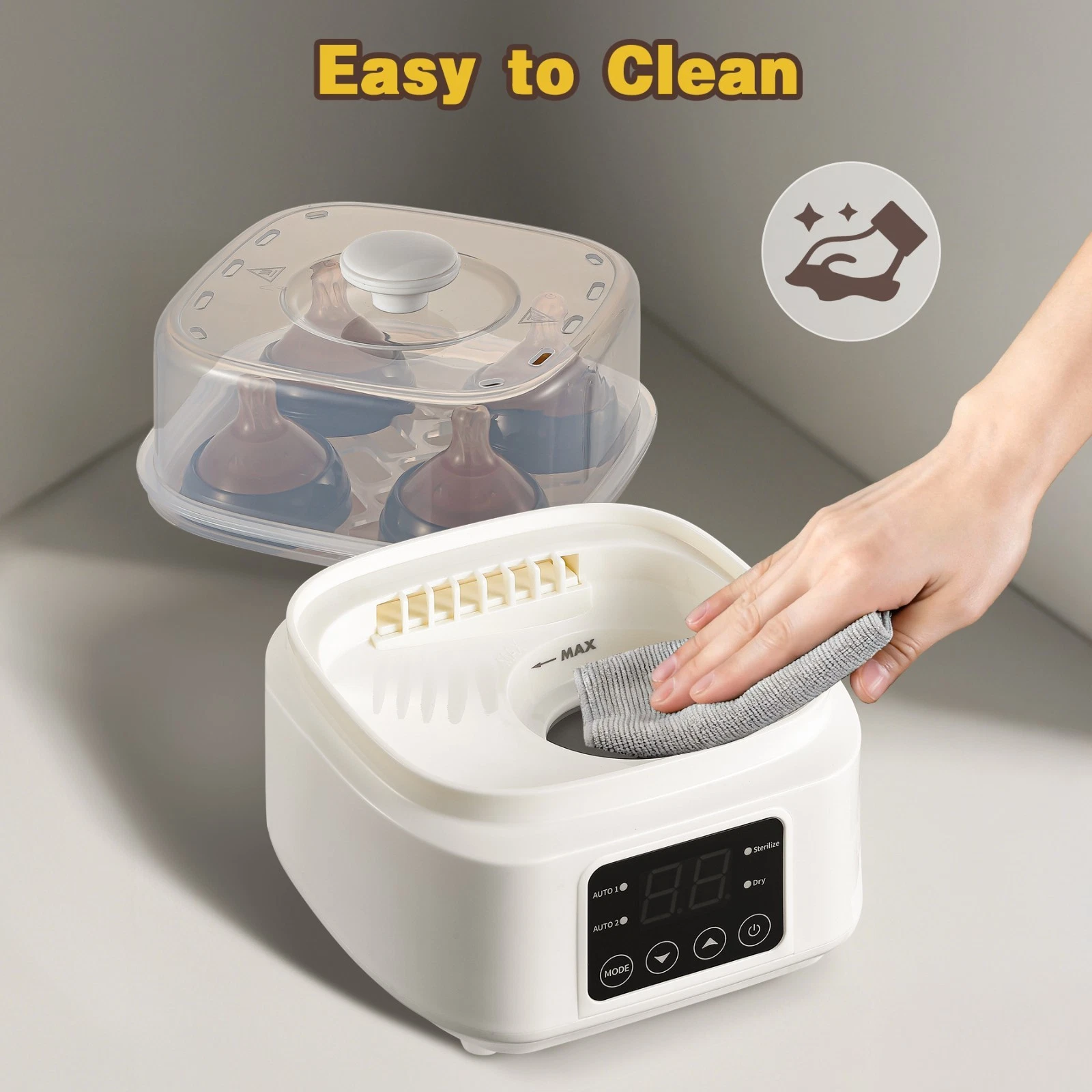 Baby Bottle Steamer and Dryer:8 in 1 Compact Electric Steam Portable for Travel Bottle Sterilizer and Dryer, Compact Electric Steam Baby Bottle Sterilizer (Esterilizador de Biberones Bottle Sanitiz