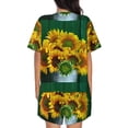 thumbnail image 6 of Fuzoiu Sunflowers in Bucket Print Women's Short-Sleeved Pajama Set,Lounge Sleepwear Set,Womens Pajama Sets 2 Piece,Button-Up Top and Shorts with Pockets-3X-Large, 6 of 7