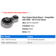 thumbnail image 2 of Rear Engine Shock Mount - Compatible with 2008 - 2012 Ford Taurus 2009 2010 2011, 2 of 2