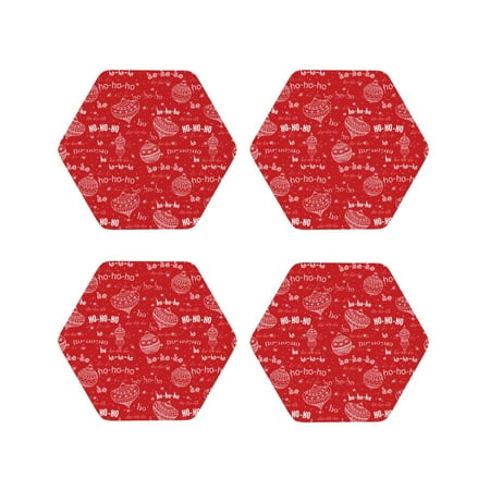 

KLL Drink Coasters Set Hexagon of 4 PU Leather Absorbent Coasters Set Decorative Coffee Cup Coasters Housewarming Gift for Home Decor-Hohoho1
