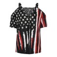 thumbnail image 4 of Tops Para Mujer Blusas Casuales Elegantes Camisas Día de La Independencia Erógeno de Moda Correa de Cuello Redondo Camiseta de Un Hombro Blusa Estampada Odeerbi ODB156149, 4 of 5