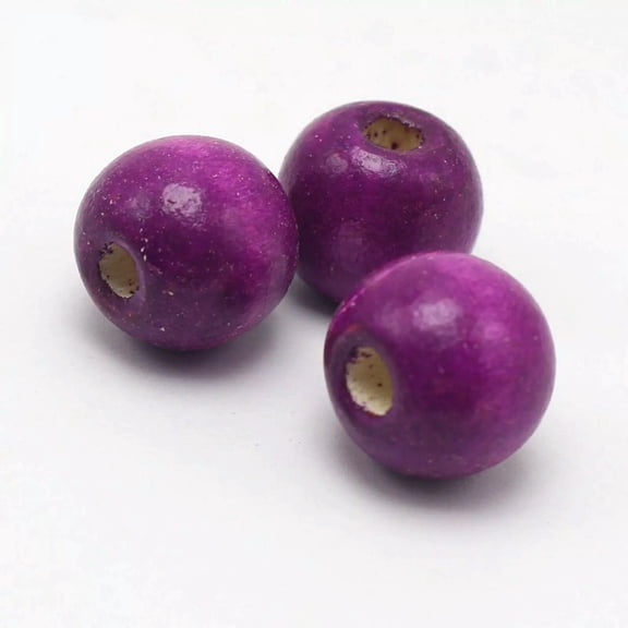 U8MO 50 pcs Purple Round Wood Beads 16mm~Large Wooden Beads