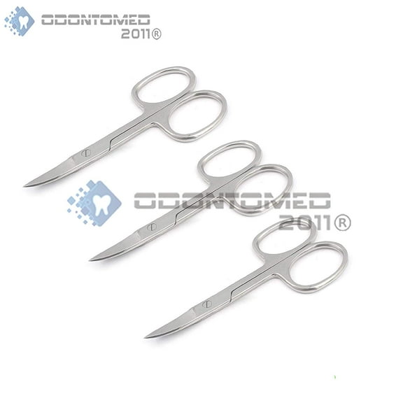 OdontoMed2011® 3 Pcs Professional Cuticle Manicure Pedicure Nails Curved Scissor 3.5" New