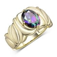 thumbnail image 5 of RYLOS Rings for Women 14K Gold Plated Silver Ring Solitaire 9X7MM Oval Gemstone with Satin Finish Band June Alexandrite Jewelry Size 10, 5 of 6