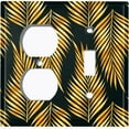 thumbnail image 4 of Metal Light Switch Plate Cover Tropical Jungle Palm Leaves Yellow Black JGL014, 4 of 13