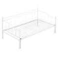 thumbnail image 4 of SYNGAR Twin Daybed with Pop Up Trundle, Metal Twin Size Daybed Frame, Space Saving Sofa Bed with Trundle Bed, Modern Home Platform Bed No Box Spring Needed, White, D6614, Adult, 4 of 9