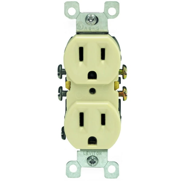 Receptáculo dúplex Leviton 5320-IMP 15 A 125 V, paquete de 10 unidades, color marfil