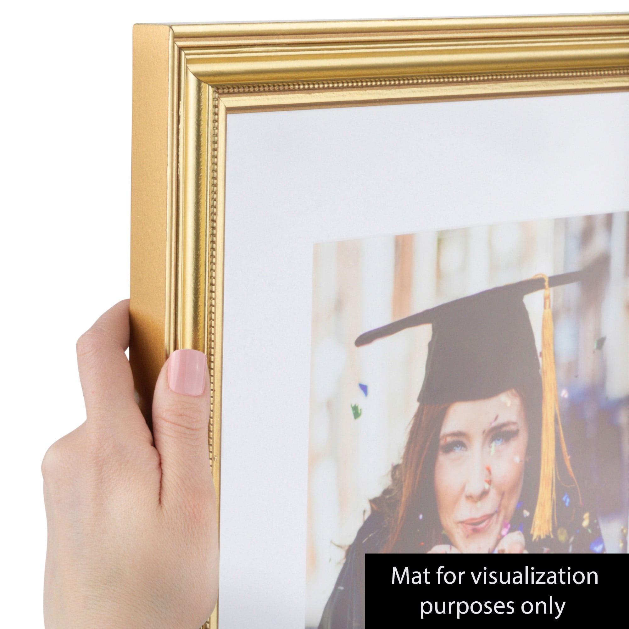 ArtToFrames 11x14 Inch Gold Picture Frame, This Gold Wood Poster Frame is Great for Your Art or Photos, Comes with Regular Glass (4159)