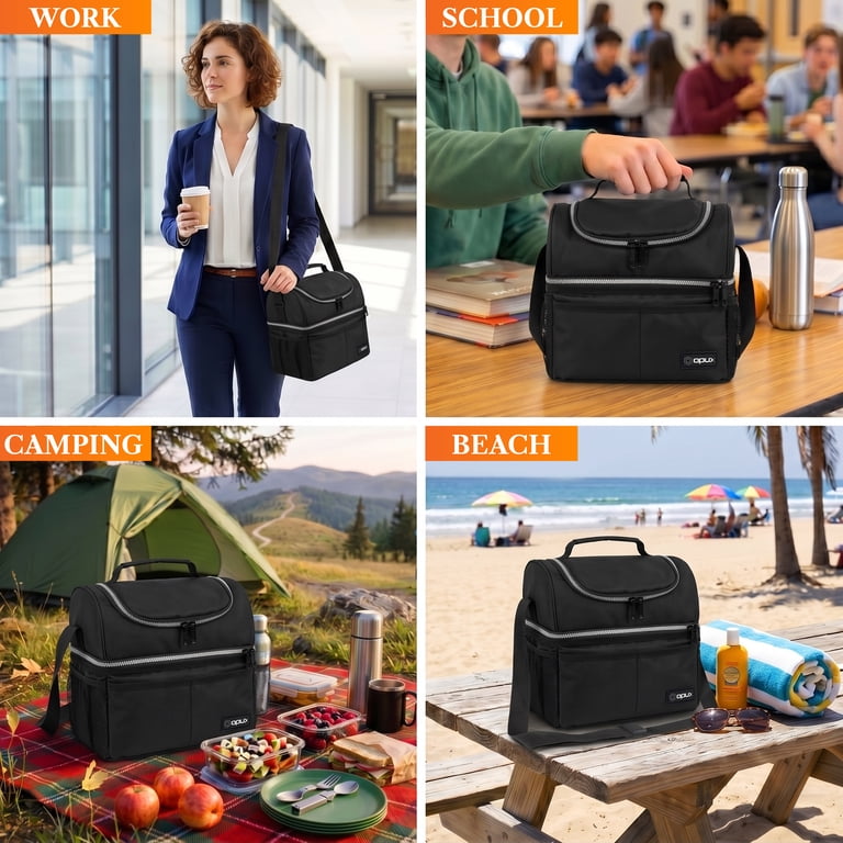 OPUX Insulated Lunch Bag, Double Decker Leakproof photo 7