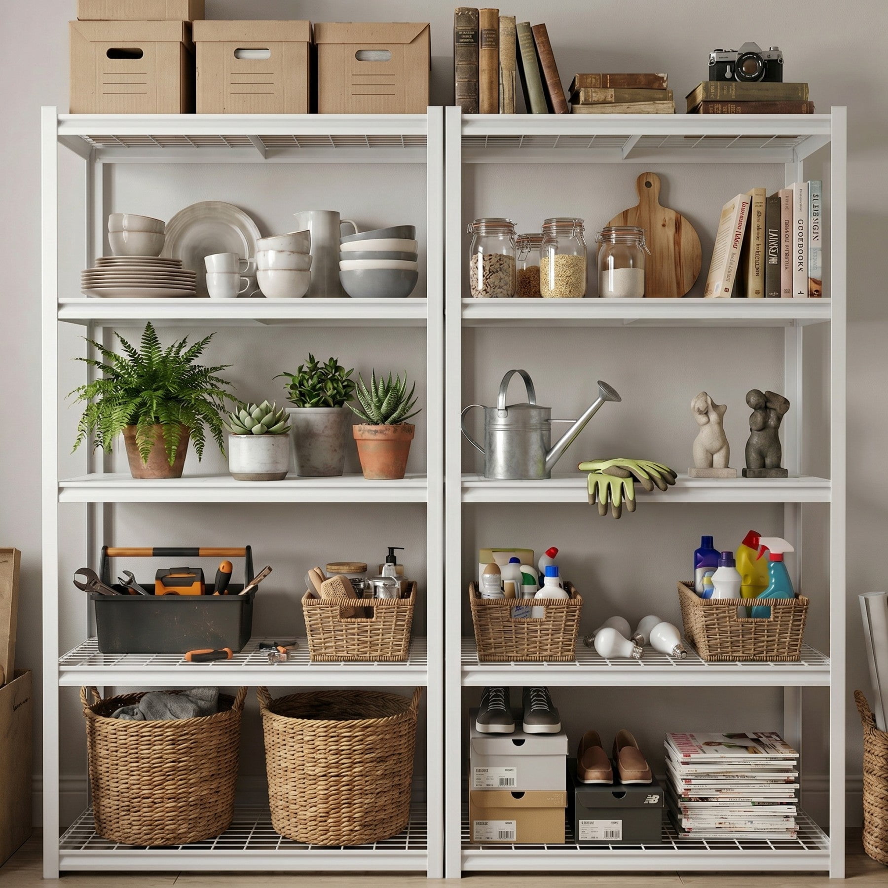 Sailvan 1650LBS Heavy Duty Garage Shelving, 5-Tier Adjustable Metal Storage Shelves, Industrial Steel Utility Rack,36"W x 16"D x 72",Silver
