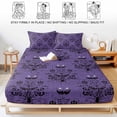 thumbnail image 5 of Twin Sze Fitted Sheet Set - Halloween 2 Piece Bedding Sets 16" Deep Pocket Fitted Sheet with 1 Pillowcase, Purple Black Haunted Ghost Fall Autumn Brushed Microfiber Hotel Luxury Bed Sheets, 5 of 9