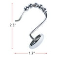 thumbnail image 5 of Utopia Alley Shower Hooks - Shower Curtain Rings for Bathroom - Rust Resistant Roller Shower Curtain Hooks for Shower Curtain or Liner - Set of 12, Polished Chrome, 5 of 10
