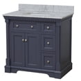 thumbnail image 4 of Sydney 36" Bathroom Vanity with Marine Gray Cabinet and Carrara Marble Top, 4 of 6