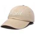 thumbnail image 3 of DALIX Blessed Women's Baseball Cap Soft Cotton Dad Hat in Khaki, 3 of 6