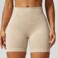 thumbnail image 6 of felwors Women's Impact Shorts High Waisted Scrunch Lifting Seamless Running Yoga Biker Shorts Beige for Size XL, 6 of 9