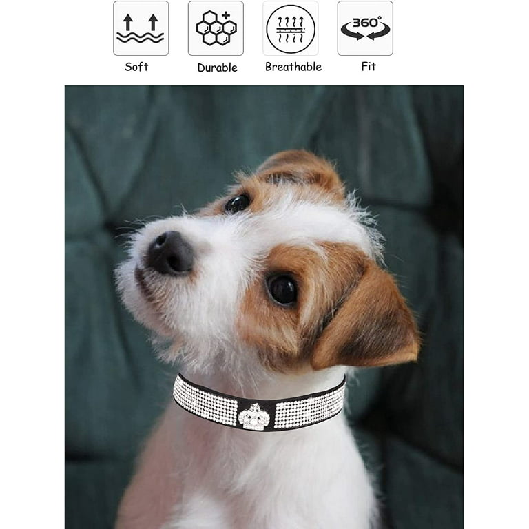 Bling Dog Collar for Small Medium Large Dogs, Crown Rhinestone Dog