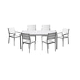 thumbnail image 2 of Pemberly Row 13-piece Modern Aluminum Patio Dining Set in White, 2 of 11
