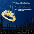 thumbnail image 2 of Gem Stone King 18K Yellow Gold Plated Silver Canary Mystic Topaz and White Moissanite Filigree Style 3 Stone Ring for Women (2.56 Cttw, Oval 8X6MM and 6X4MM) (Size 6), 2 of 6